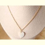 Boutique NEW Sparkly Gold Unisex-Women’s Pearl Heart, Yellow Gold Filled Necklace, 16-18” Photo 4