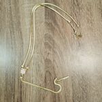 Kendra Scott  Starla Necklace Gold Tone Pink White Iridescent Druzy Gem Y… Photo 0