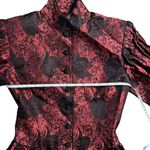 Emanuel Ungaro brocade red and black floral blazer Vintage Size 4 Photo 4