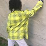 Yellow Plaid Two Piece Jacket With Geometric Lining Size undefined Photo 2