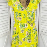 Prince & Fox Aeropostale Floral Ruffle Surplice Dress Yellow Peach Medium Photo 0