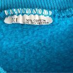 VINTAGE 80s California Kitten cat XL blue Unisex Sweatshirt thick wide bands Photo 3