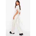 Nasty Gal Linen Button Up Wide Leg Jumpsuit Photo 3