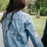 Heirloom Bridal Company Jean Jacket Pearl Embroidered And Bedazzled  Photo 3
