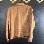 Napa Valley Brown Suede Button Up Top With Cutouts On‎ Hem Size XL Photo 1