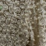 None VTG Ivory Beaded Lace Cardigan Pearl & Sequin Embellished Party Bridal NYE Glam Photo 3