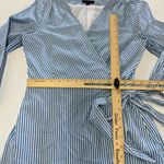 J.Crew Dress Womens Size 6 Blue White Striped Cotton Poplin Wrap Photo 8