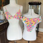Colorful Floral 70s vibe Bikini set Pink Size undefined Photo 0