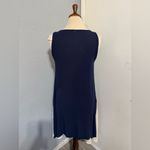 Ya Wei Women Vintage Navy & Cream Layered Sleeveless Relaxed Fit Midi Dress M Blue Size M Photo 6