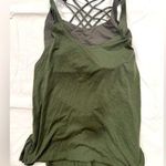 Lululemon tank top with built in cross strap sports bra. Forest green small Photo 0