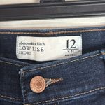 Abercrombie & Fitch Women’s Low Rise Jean Shorts Dark Wash Roll Cuffs Size 12 Photo 6