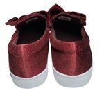 Isaac Mizrahi  Sparkling velvet Burgundy Loafers bow 8.5 glitter casual party Photo 3