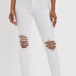 American Eagle White Ripped Skinny Jeans Photo 0