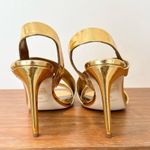 Nine West  Golden Itzel dress mirrored heel sandals size 8 Photo 3