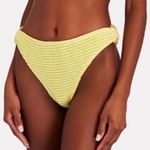 NEW Cleonie X Free People ripple brief striped bikini bottom, one size Yellow Size L Photo 0
