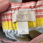 Loft  linen blend bold striped frayed Beachy shorts size 10 Photo 3