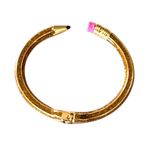 Betsey Johnson Pencil Hinged Bangle Cuff Bracelet Gold Pink Photo 0
