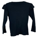 Veronica Beard ‎ Selene Ribbed Ruffle Top Size XS Long Sleeve Black Shirt Photo 3