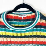 DEEP SUGAR Multicolored Crochet Knit Long Sleeves Cropped Sweater, Size XL Photo 4