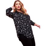 Torrid  Betsey Johnson Plus Size 5X Top Love Kiss Black Button Down Shirt 1196‎ Photo 1