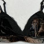 Xhilaration  Velvet Lace Trim Bralette Size Medium Velour Whimsigoth Festival Photo 2
