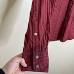 Woman's Y2K Button Long Sleeve Red Grunge Goth Whimsigoth Steampunk Ribbed 90s Photo 2