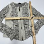 Drew  Jacket Womens Small Cream Boucle Tweed‎ Knit Zip Anthropologie Photo 4
