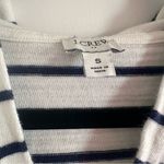 J.Crew Striped Navy and White Women's V-neck Hoodie Top Photo 4