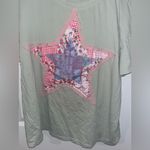 Source Unknown Layered Fabric Star Patchwork MintGreen Oversized T Shirt Y2K Indie Americana XL Photo 11