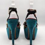 Circus by Sam Edelman Jenny Blue Platform High Heels Strappy Buckle Bow Shoe 7M Photo 3