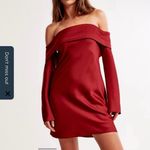 Abercrombie & Fitch Long Sleeve Off The Shoulder Satin Dress Size Small Tall Photo 2