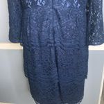 Kachel Anthropologie Blue Lace Overlay Tiered Sweetheart Long Sleeve Dress 12 Photo 8