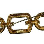 Monet Vintage Gold Tone Square Circle Textured Brooch Pin Photo 4