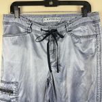 EXPRESS Women’s  Satin CargoPant Size 12 Convertible Capri Adjustable Drawstring Photo 8