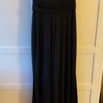 White House | Black Market Black Strapless Tie Belt Jumpsuit Photo 4