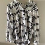 Pink Rose Black And White Plaid Button Down Shirt Photo 0