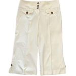 Bebe Cropped Pants Women’s Trousers size 4 Ivory Photo 0