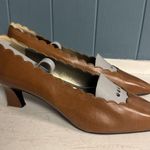Valerie Stevens Vtg leather scallop edge heels Camel Women’s Sz 8 Pumps *read Photo 3