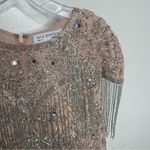 Mac Duggal 4715 Size 14 Embellished Fringe Cap Sleeve Trumpet Gown, Platinum Photo 7