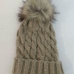Shiraleah  Chicago Tan Knit Beanie With Fuzzy Pom Photo 1
