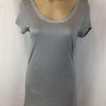 Juicy Couture Women's Gray Short Sleeve Metallic Trim Neck T Tee Shirt S Photo 0