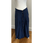 Sunny Leigh  Navy 100% Silk Button-Front Maxi Skirt small Photo 1