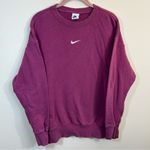 Nike Women’s Magenta Pink Center Swoosh Crewneck Sweatshirt Small Photo 0