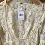 Free People NWT Ruby Lace With Tie Sleeves Ivory Dress, Size xs baby doll Photo 9