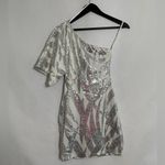 B Darlin B. Darlin One Shoulder White Silver Sequin Mini Y2K Party Dress Size 1/2 Junior Photo 3