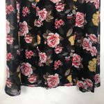Dark Floral Maxi Skirt Chiffon Front Slits Romantic Coquette Dark Fairy Event Black Photo 4