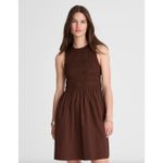 Madewell  The Melody Smocked Mini Dress Cotton Roasted Chicory Brown Medium NWT Photo 1