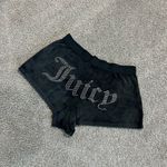 Juicy Couture Bling Velour Black Shorty Booty Shorts size Small Photo 2
