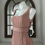 Adrianna Papell  Metallic Pleated Long Gown in Rose, Size 8 NEW w/Tag $229 Photo 8