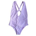 Free People NWT Free People Juillet Georgia One-Piece Swimsuit in Lilac Purple Ribbed Photo 2